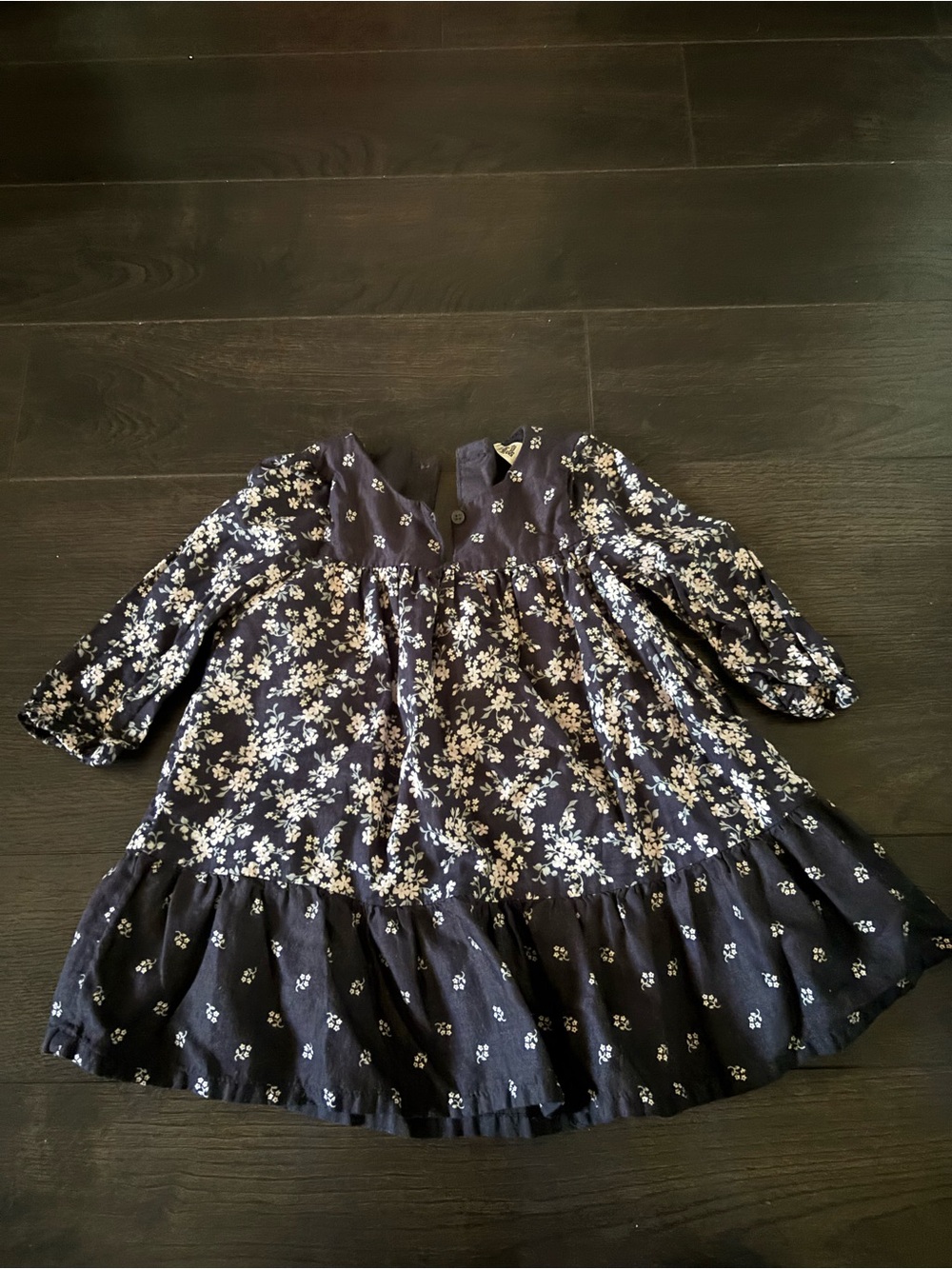 Baby B’Gosh Navy Floral Long Sleeve Dress